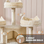 Topeakmart Cat Tree Cat Tower, Multi-Level Cat Condo Activity Center with Platforms Scratching Posts for Kittens Cats