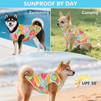 KYEESE 2Pack Dog Shirt, Lightweight Sun Protection Dog T Shirts for Medium Large Dogs Girl, Breathable Mesh Tank Top Sleeveless Pet Reflective Vest, Soft Summer Dogs Clothes, Lemon+Pink, 2XL