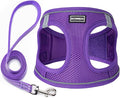 Dog Harness with Leash Set, No Pull Adjustable Reflective Step-in Puppy Pet Vest Harnesses for Small Medium Large Dogs and Cats,Purple S