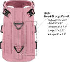 ICEFANG GN3 Tactical Dog Harness for Medium Dogs, 6X Quick-Release Buckles,Dog Molle Vest with Handle,3/4 Body, Hook and Loop Panel for ID Patch,No Pulling Front Clip (M (Chest :25"-31"), Pink)