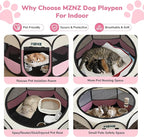 Dog Cat Playpen, Portable Puppy Pet Crate Indoor for Small Dogs Cats Rabbits, Foldable Dog Cage Enclosure for Outdoor, Pop Up Dogs Tent Kennel with Carrying Case, Pink