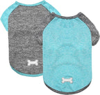 KYEESE 2Pack Dog Shirt with Sleeves, Lightweight Sun Protection Dog T Shirts for Small Dogs Boy, Breathable Pet Tank Top Reflective Dogs Clothes for Summer Outdoor Walking, Grey+Lake, M