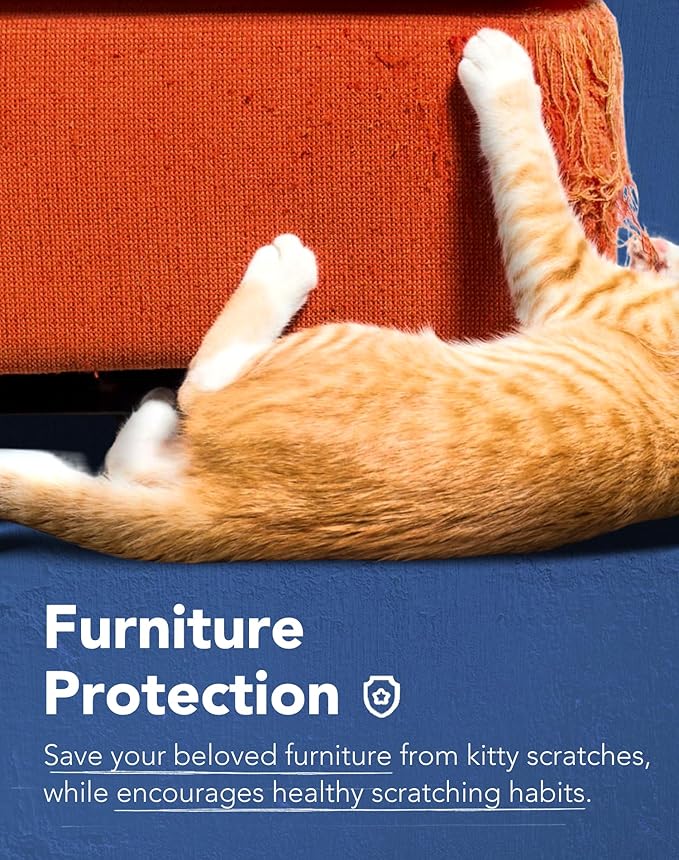 Lukamoo® Cat Scratching Pad, Wall Mounted Scratcher for Indoor Cats (Medium (24'' x 16'')) (Grey Tabby)
