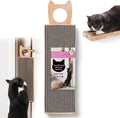 Necoichi Cardboard Hang & Scratch Doorknob Cat Scratcherfor Indoor Cats - Cat Scratching Board, Cat Scratch Pad Lounger with Reversible Usability and Extra Comfort for Wall (Oak)