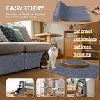 Enkman 78.7"x15.8" Thickened Cat Scratch Mat,Anti Cat Scratch Furniture Protector, Trimmable Self-Adhesive Carpet,DIY Cat Scratch Couch Furniture wall,Covering Cat Scratching Post Replacement Pads