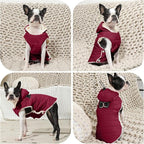 Fleece Lining Dog Hoodie with Harness Built in,Extra Warm Small Dog Jacket in Winter Puppy Coats with Drawstring Hooded,Red XS