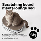 Cat Scratcher Bed – 16.5" x 13" Premium Scratch Lounge Bed Made from Recycled Corrugated Cardboard, Oval Cat Couch with Natural Catnip for Indoor Cats, Scratching Bed for Cats, Protect Furniture