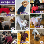 cyeollo Dog Pajamas Turtleneck Thermal Dog Pjs Fleece Stretchy Jumpsuit Warm Pet Clothes Doggie Jammies Winter Outfits for Small Size Dogs Color Red