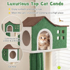 Tangkula Tall Cat Tree for Indoor Cat, 7-Tier 61” Modern Cat Tower with Sisal Scratching Posts, Top Condo, Soft Mohair Plush Fabric, Cute Cat Tree for Large Cats 20 lbs Heavy Duty