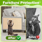 23.6x15.8 Couch Wall Corner Protection for Indoor Cats,Anti Scratch Furniture Protector from Cats Scratching,Trimmable Climbing Cat Scratcher Pad Play Mat Easy Use for Cat Board/Door/Carpet