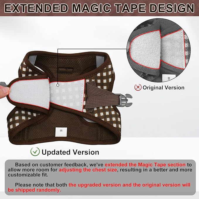 AIITLE Easy Walk Dog Vest Harness and Leash Set, Pet Supply No Pull, Breathable Mesh, Reflective Stripes, Adjustable Escape Proof Pet Outdoor Harnesses for Medium Dogs Chocolate L