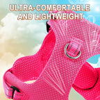 Dog Harness Step in Dog Vest Harness, Reflective Adjustable Puppy No Pull Harness Breathable Soft for Small and Medium Dogs Cats, Pink, S
