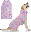 BEAUTYZOO Small Dog Sweater -Turtleneck Pullover Classic Cable Knit Fuzzy Winter Coat Dog Cold Weather Clothes for Small Medium Dogs Puppy Girl Boys(Rainbow Pink, M/L)