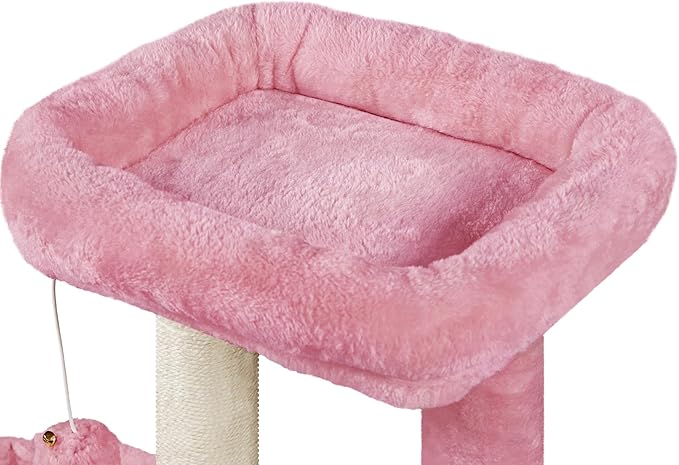 Topeakmart 34''H Cat Tower, Cute Cat Tree with Condo Nest Platform Scratching Posts, Activity Center for Indoor Cats Play & Rest