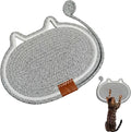 Cat Scratcher Mat Natural Cotton Rope Oval Horizontal Floor Cat Scratch Bed Pad with Ball Toy Protector for Furniture Floor Wall (Grey, 1PC)