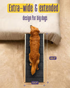 Wide Dog Ramp for Bed Couch Folding Dog Ramps for Large Dogs Up to 200 lbs, 43.3" Long Pet Ramp Adjustable Height Up to 24”
