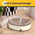 Oval Cat Scratcher Bed, 2-in-1 Cat Scratching Board, Natural Corrugated Cardboard Scratch Pad Lounge, Sealed Base Traps Debris,No Assembly Kitty Furniture,Stylish Colors Blends Any Home Decor