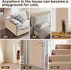JOENIE Cat Scratch Protector, Self-Adhesive Scratching Pad, Trimmable Furniture Guard for Couches & Walls, Reusable & Washable Cat Claw Deterrent Mat (Beige, 15.8 * 39.4in, 1)