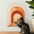 Vertical Cat Scratcher - Removable Wall Mounted Cat Scratcher and Art Decal – Wall Scratch Pad for Cats with Sisal Cat Scratcher – Large Protective Wall Scratchers for Indoor Cats