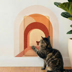 Vertical Cat Scratcher - Removable Wall Mounted Cat Scratcher and Art Decal – Wall Scratch Pad for Cats with Sisal Cat Scratcher – Large Protective Wall Scratchers for Indoor Cats