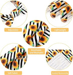 E-Clover Dog Bandanas & Matching Scrunchie Set Sunflower Dog Bandana Scarf Bibs for Medium Large Dogs Girl Pet Owner Birthday Gift Stripe