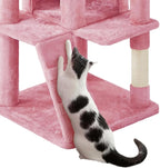 Topeakmart 70in Cat Tree, Multi-Level Cat Tower with Scratching Post Dangling Ball and Condos Cat Furniture for Indoor Cats, Pink