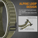 HYDEME Tactical Dog Collar, Alpine Loop Adjustable Military Training Nylon Dog Collars with Handle and Reflective for Small Medium Large Dogs, with Airtags Protective Case & Patches.(XL,OliveGreen)