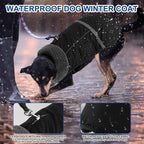 Doglay Dog Coat, Waterproof Dog Jacket Pet Winter Coat for Cold Weather with Thicken Furry Collar, Reflective Puppy Winter Jacket Warm Fleece Lining for Small Medium Large Pets