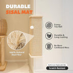 PETKARAY Sisal Corner Cat Scratcher, 22" Large Cat Wall Scratcher, Scratching Post for Indoor Cats, Wall Mounted Sisal Scratch Pad with Toy Ball