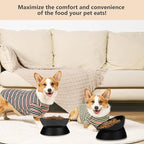 Bulldog Bowl Anti-Slip Dog Cat Dish Detachable Ceramic Dog Bowl Pet Sterile Tilted Pet Feeder Slope Base (Black Ceramic, 2 Cup)