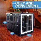 USA Pet Carrier & Crate 35" - Premium Collapsible Design for Medium Cats and Dogs - Portable Kennel for Indoor/Outdoor Use - 360-Degree Ventilation & Hard Plastic Wall Protection