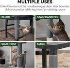 Furhaven Wrap Around Scratching Post Cover for Indoor Cats, Fits Posts Up to 3.5" Diameter, Durable & Less Mess - Tiger Tough Carpet Scratch Mat - Gray, Small