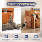Eunice Cat Scratch Furniture Protectort, 17 x 11.8 in 16 Pack Pack Couch Protector from Claws,Self-Adhesive Tape for Furniture - Easy to Remove Anti Scratch Furniture Protector