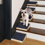 COZIWOW 4 PCS Dog Ramp for Stairs, Non-Slip | Sturdy | Wooden Dog Stairs Pet Ramp for Small Medium Dogs Cat, Pet Steps Stair Wedges Assist for Injured & Older Pets, Gentle Slope Step Stairs(4)
