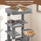 GarveeLife Cat Tree, Tall Cat Tower Condo for Indoor Large Cats, Cat House Furniture with Padded Plush Perch Sisal Scratching Posts