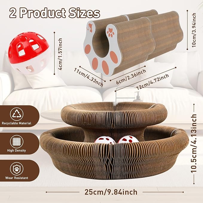 2PCS Kitty Cat Toys Kurlzly Cat Scratcher Magic Organ Cat Scratcher, Interactive Twisty Paws Cat Toy for Endless Play-Cat Scratchers for Indoor Cats