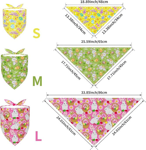 10PCS Easter Dog Bandanas for Large XL XXL Breed Dogs Triangle Bibs Scarves Boys and Girls Grooming Accessories