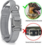 COOYOO Dog Collar,3 Piece Set Tactical Dog Collars, Adjustable Military Training Nylon Dog Collar with Control Handle and Heavy Metal Buckle for Medium and Large Dogs