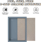 COZIWOW Wall Cat Scratcher Art, 15 PCS Replaceable 2-Side Corrugate Cardboard Cat Scratching Mats with Wood Board & 7 Cute Patterns for Indoor Cats Nail File, Couch Furniture Corner Protector