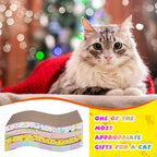 Qunclay 4 Pcs Cardboard Cat Scratcher, Reversible Cat Scratch Pad with Catnip, Textures Design S Shape Corrugated Boards for Furniture Protection