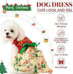 Dog Christmas Outfit Cute Dog Christmas Dress with Bowknot Tulle Puppy Clothes for Small Medium Dogs Cats Boys Girls Pet Costume