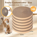 6pcs Cat Scratch Pad, Cat Scratcher Cardboard & Cat Scratching Pads - Round Cat Scratcher Refill, 10 Inch Diameter 7/8 Inch Thick cat scratchers for Indoor Cats