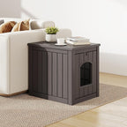 Fancyango Outdoor & Indoor Dog House for Weatherproof and Stylish Furniture, Dog House Outdoor Indoor, Multi - Use for Small and Medium Dogs (Deep Grey, 22.8" L × 17.7" W × 21.7" H)