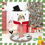 KAMABOKO Christmas Cat Tree Cat Tower with Cat Condos, 35" Multi-Level Top Perches, Sisal Ramp Scratching Posts, Cozy Basket, Hammocks, Large Cats Pet Activity Structure