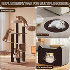 Cat Scratch Mat,118.5"x15.9" Trimmable Self-Adhesive Cats Scratch Carpet,Couch Protector from Cats Claw, Cat Scratch Furniture Protector, Indoor Furniture Protection for Chair, Wall,Sofa (Brown)