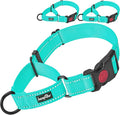 haapaw 2 Packs Martingale Dog Collar with Quick Release Buckle Reflective Dog Training Collars for Small Medium Large Dogs (Medium, Turquoise/Turquoise)