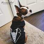 Parisian Pet Dog Shirt – 100% Cotton Shirts for Small Dogs – Sleeveless Tuxedo Puppy Clothes – Lightweight and Breathable Pet Apparel – Black Dog Clothes - Stretchy T Shirts for Dogs
