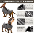 Queenmore XL Dog Sweaters, Soft Fleece Vest Pullover Dog Jacket with Leash Hole, Warm Winter Dogs Clothes Cold Weather Doggy Dachshund Sweater for Large Dogs Cats Boy or Girl (Cationic Gray, XL)