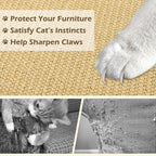 PETSITE Cat Scratcher Mat, Natural Sisal Scratching Mats, Horizontal Cat Floor Scratching Pad Rug with Adhesive Hook Loop Tapes (2, 31.5 x 19.69 in)