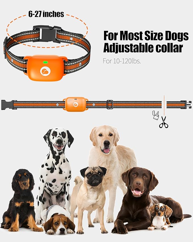 Dog Shock Collar with Remote - Rechargeable 2600FT Dog Training Collar for 10-120lbs Dogs, IP68 Waterproof Dog E-Collar with Beep, Vibration, Shock, Security Lock, Orange